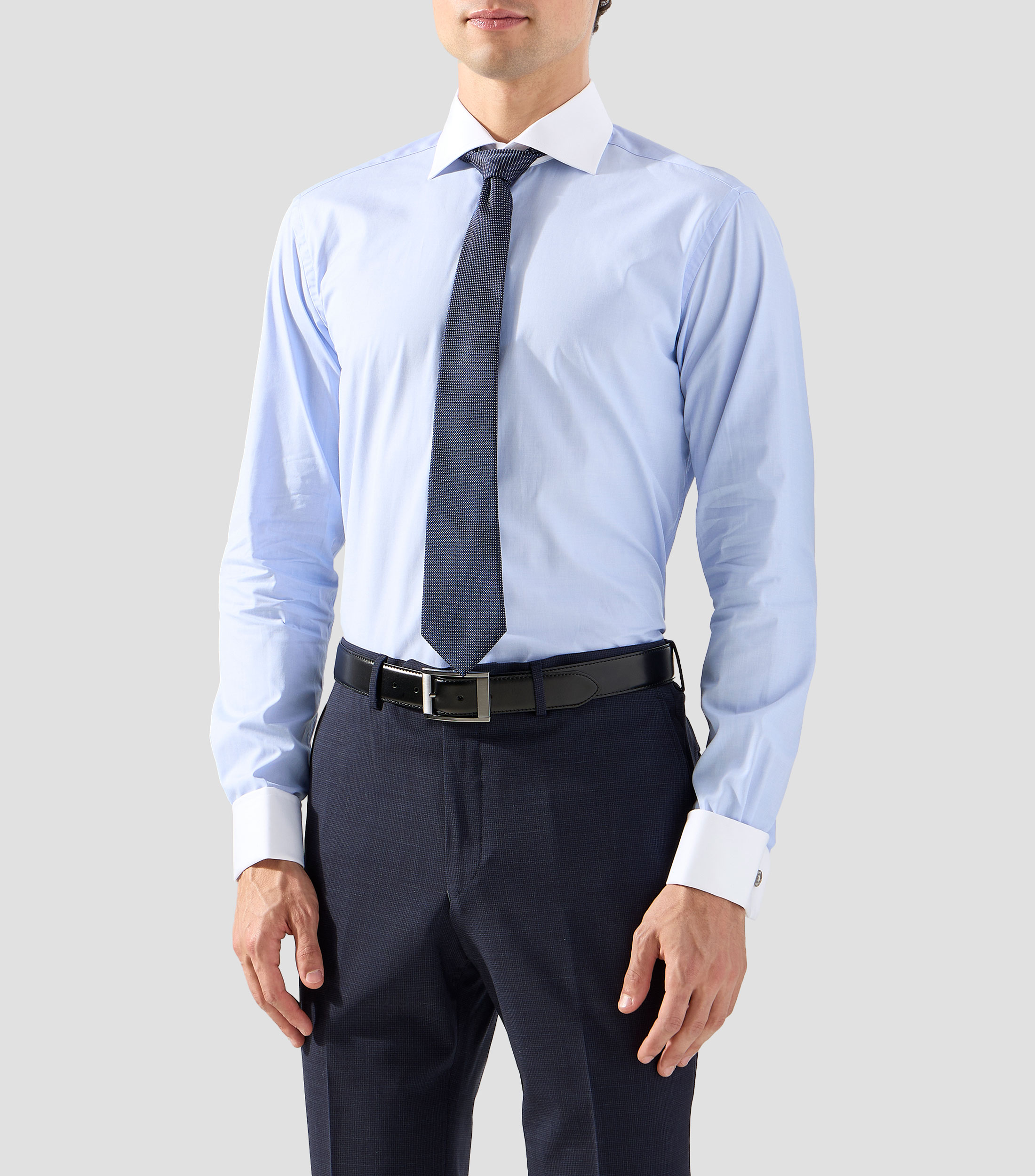 Camisa lisa manga larga Hombre